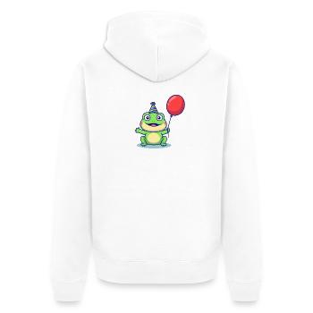 Grenouille de fête avec ballon - Veste à capuche bio Premium Unisexe - blanc - Dos - Thijin (182cm)