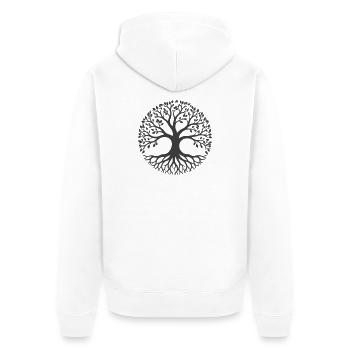 Circle Life Tree Silhouette - Unisex Premium Organic Zip Hoodie - white - Back - Thijin (182cm)