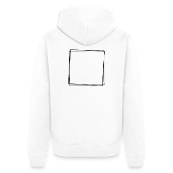 Rahmen handgezeichnet - Unisex Premium Bio Zip Hoodie - Weiß - Hinten - Thijin (182cm)