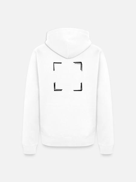 Rahmenecken handgezeichnet - Unisex Premium Bio Zip Hoodie - Weiß
