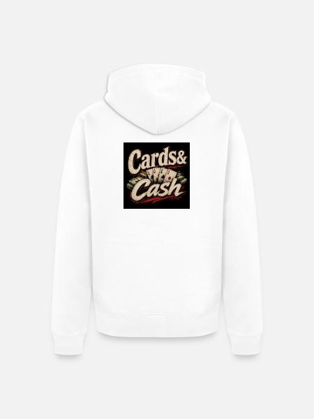 Karten & Bargeld Retro - Unisex Premium Bio Zip Hoodie - Weiß