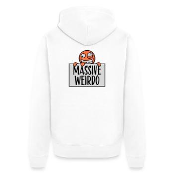 Massive weirdo Komischer Weirdo Lustig Spruch Logo - Unisex Premium Bio Zip Hoodie - Weiß - Hinten - Thijin (182cm)