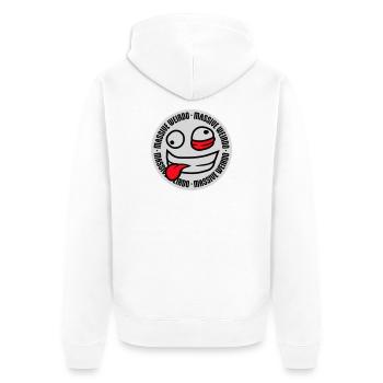 Massive weirdo Komischer Weirdo Lustig Spruch Logo - Unisex Premium Bio Zip Hoodie - Weiß - Hinten - Thijin (182cm)