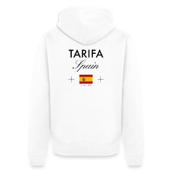 Tarifa Spanien Koordinaten Reise Souvenir - Unisex Premium Bio Zip Hoodie - Weiß - Hinten - Thijin (182cm)