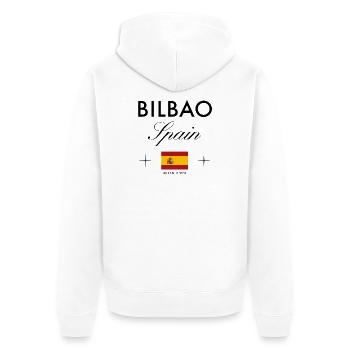Bilbao Spanien Koordinaten Reise Souvenir - Unisex Premium Bio Zip Hoodie - Weiß - Hinten - Thijin (182cm)