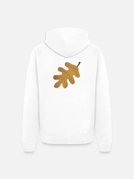 Herbst-Eichenblatt-Silhouette - Unisex Premium Bio Zip Hoodie - Weiß