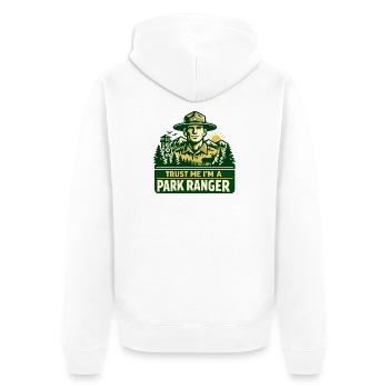 Vertrau Mir Ich Bin Ranger Spruch - Unisex Premium Bio Zip Hoodie - Weiß - Hinten - Thijin (182cm)