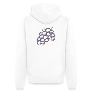 Lavendeltrauben-Cluster-Illustration - Unisex Premium Bio Zip Hoodie - Weiß - Hinten - Thijin (182cm)
