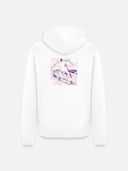 Skateboarder Vaporwave - Unisex Premium Bio Zip Hoodie - Weiß