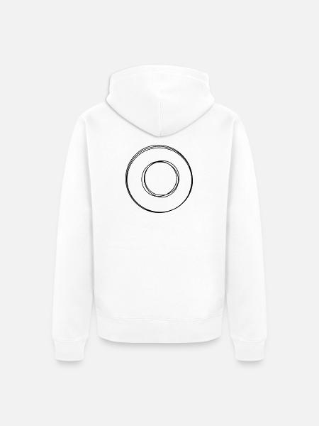 Gradzeichen handgezeichnet - Unisex Premium Bio Zip Hoodie - Weiß