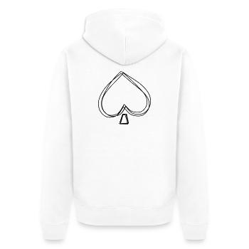 Pik handgezeichnet - Unisex Premium Bio Zip Hoodie - Weiß - Hinten - Thijin (182cm)
