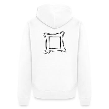 Bilderrahmen handgezeichnet - Unisex Premium Bio Zip Hoodie - Weiß - Hinten - Thijin (182cm)