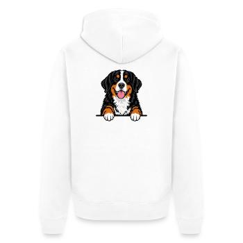 Berner Sennenhund - Unisex Premium Bio Zip Hoodie - Weiß - Hinten - Thijin (182cm)