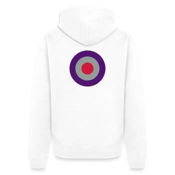 Kreisziel Kontrast Muster - Unisex Premium Bio Zip Hoodie - Weiß - Hinten - Thijin (182cm)