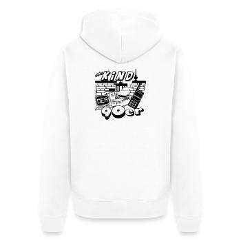 90er Party , Mottoparty , Mauerfall Edition (25) - Unisex Premium Bio Zip Hoodie - Weiß - Hinten - Thijin (182cm)
