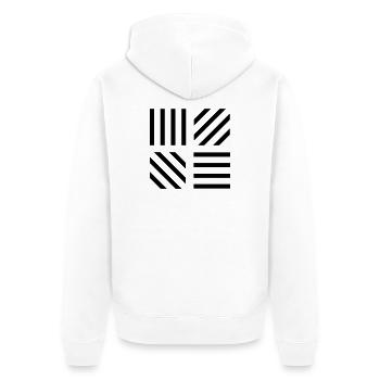 grafisches Streifen Muster - Unisex Premium Bio Zip Hoodie - Weiß - Hinten - Thijin (182cm)