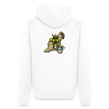 Bucket Knight - Unisex Premium Organic Zip Hoodie - white - Back - Thijin (182cm)