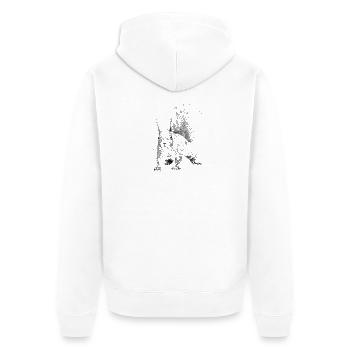 squirrel - Unisex Premium Organic Zip Hoodie - white - Back - Thijin (182cm)