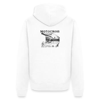 Motocross - Veste à capuche bio Premium Unisexe - blanc - Dos - Thijin (182cm)