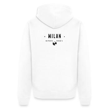 Milan - Unisex Premium Bio Zip Hoodie - Weiß - Hinten - Thijin (182cm)
