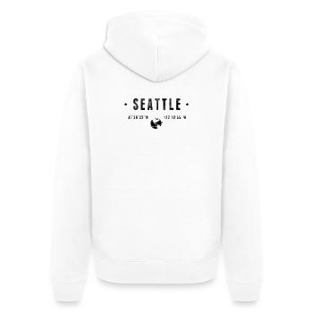 Seattle - Unisex Premium Bio Zip Hoodie - Weiß - Hinten - Thijin (182cm)