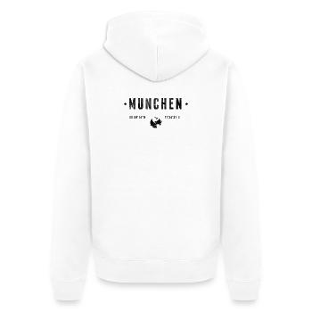 Munchen - Unisex Premium Bio Zip Hoodie - Weiß - Hinten - Thijin (182cm)