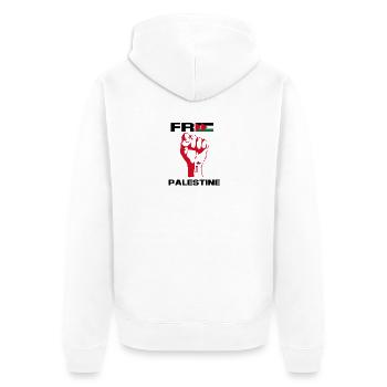 FREE PALESTINE - Unisex Premium Organic Zip Hoodie - white - Back - Thijin (182cm)