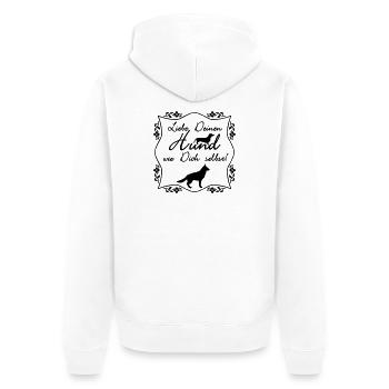 Hund Spruch Geschenk Haustier Tier Tierfreund - Unisex Premium Bio Zip Hoodie - Weiß - Hinten - Thijin (182cm)