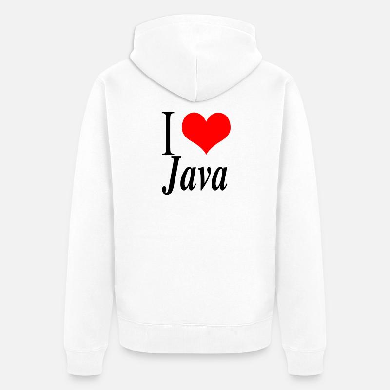 J'adore Java - Veste à capuche bio Premium Unisexe - blanc