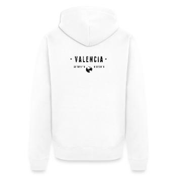 Valencia - Unisex Premium Organic Zip Hoodie - white - Back - Thijin (182cm)