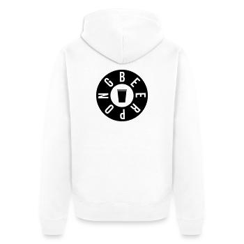 Beer Pong Round - Unisex Premium Bio Zip Hoodie - Weiß - Hinten - Thijin (182cm)