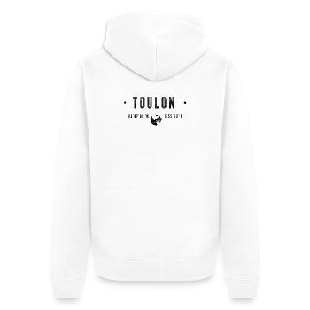 Toulon Coordonnées Géographiques Stylisées - Veste à capuche bio Premium Unisexe - blanc - Dos - Thijin (182cm)
