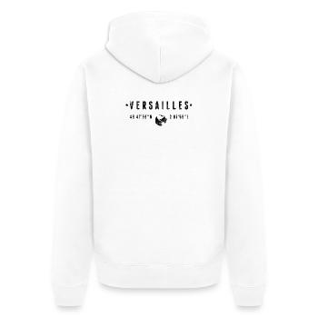 Versailles Coordonnées Géographiques Stylisées - Veste à capuche bio Premium Unisexe - blanc - Dos - Thijin (182cm)