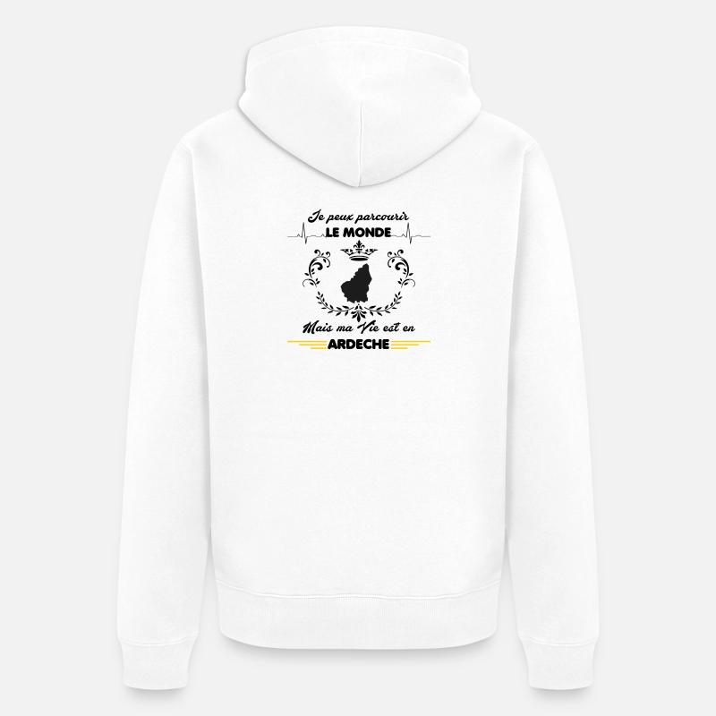 MA VIE EST EN ARDECHE - Veste à capuche bio Premium Unisexe - blanc