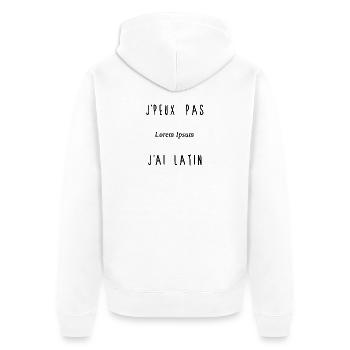 J'peux pas j'ai latin - Veste à capuche bio Premium Unisexe - blanc - Dos - Thijin (182cm)