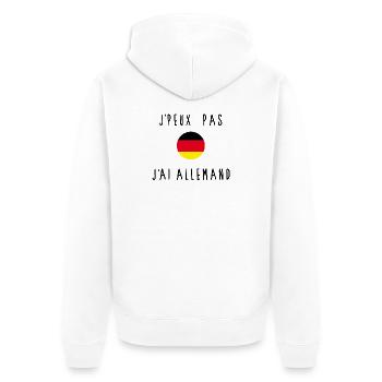 J'peux Pas J'ai Allemand Drapeau - Veste à capuche bio Premium Unisexe - blanc - Dos - Thijin (182cm)