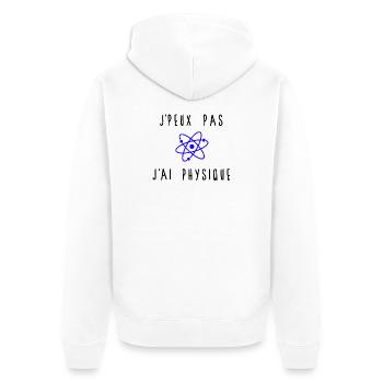 J'peux Pas J'ai Physique Atome Bleu - Veste à capuche bio Premium Unisexe - blanc - Dos - Thijin (182cm)