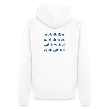Seamarks Animaux marins - Veste à capuche bio Premium Unisexe - blanc - Dos - Thijin (182cm)