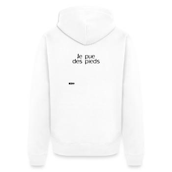 Je pue des pieds - Veste à capuche bio Premium Unisexe - blanc - Dos - Thijin (182cm)