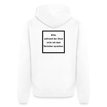 Warnhinweis: Techniker. (black) - Unisex Premium Bio Zip Hoodie - Weiß - Hinten - Thijin (182cm)