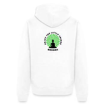 Buddha Enjoy the little things - Unisex Premium Bio Zip Hoodie - Weiß - Hinten - Thijin (182cm)