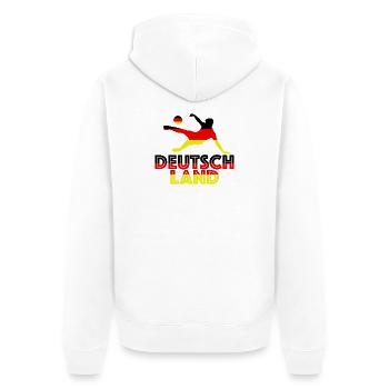 Deutschland - Unisex Premium Bio Zip Hoodie - Weiß - Hinten - Thijin (182cm)