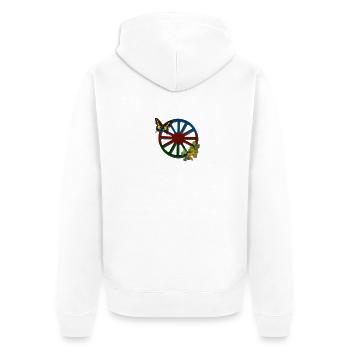 626878 2406576 Lennyromanodromflagaloev Orig - Unisex Premium Bio Zip Hoodie - Weiß - Hinten - Thijin (182cm)
