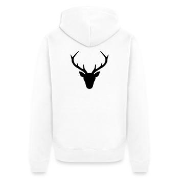 Deer antler silhouette hunting hunter gift - Unisex Premium Organic Zip Hoodie - white - Back - Thijin (182cm)