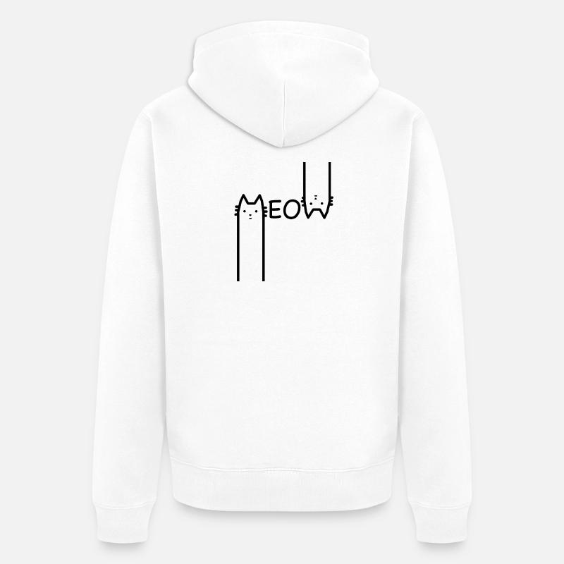 chat - Veste à capuche bio Premium Unisexe - blanc