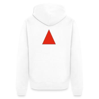 Triangle rouge sur fond noir - Veste à capuche bio Premium Unisexe - blanc - Dos - Thijin (182cm)