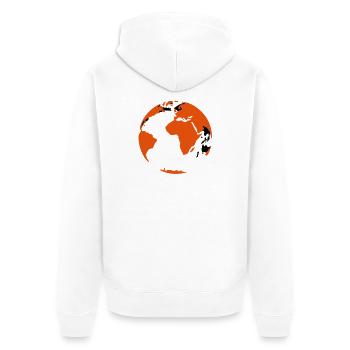 Erdball - Unisex Premium Bio Zip Hoodie - Weiß - Hinten - Thijin (182cm)