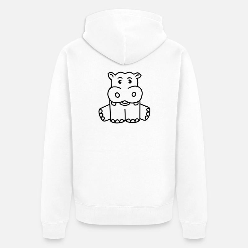 Hippo - Veste à capuche bio Premium Unisexe - blanc