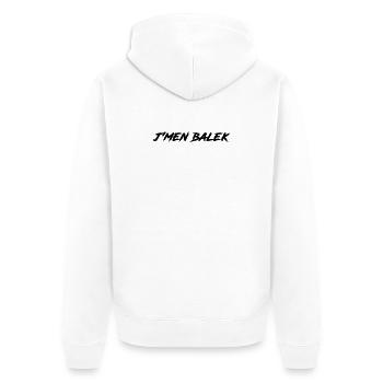 j'men balek - Veste à capuche bio Premium Unisexe - blanc - Dos - Thijin (182cm)