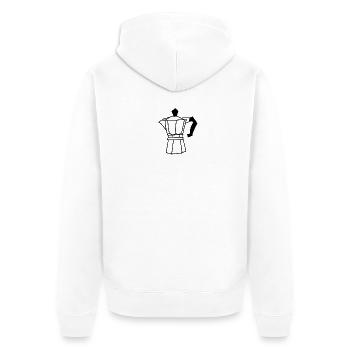 coffee - Unisex Premium Organic Zip Hoodie - white - Back - Thijin (182cm)